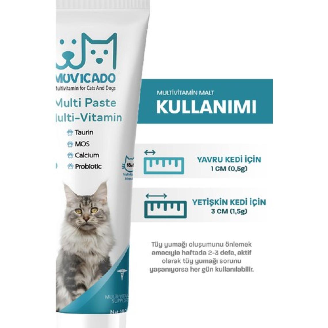 Muvicado Kedi Multi Vitamin Malt Macunu - Multi Paste - Kedilerde Sağlık Sistemi Güçlendirici Tüy Yumağı Önleyici