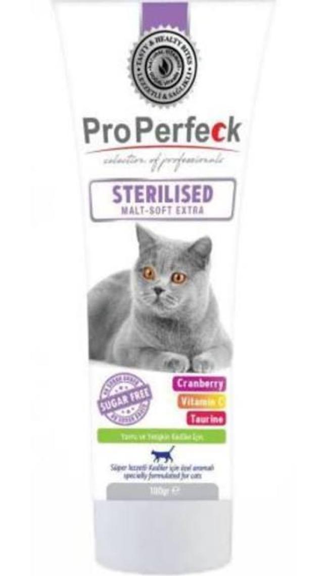 Pro Perfeck Sterilised Malt-Soft Extra Paste 100 gr (Kısırlaştırılmış Kedilere Özel Malt )