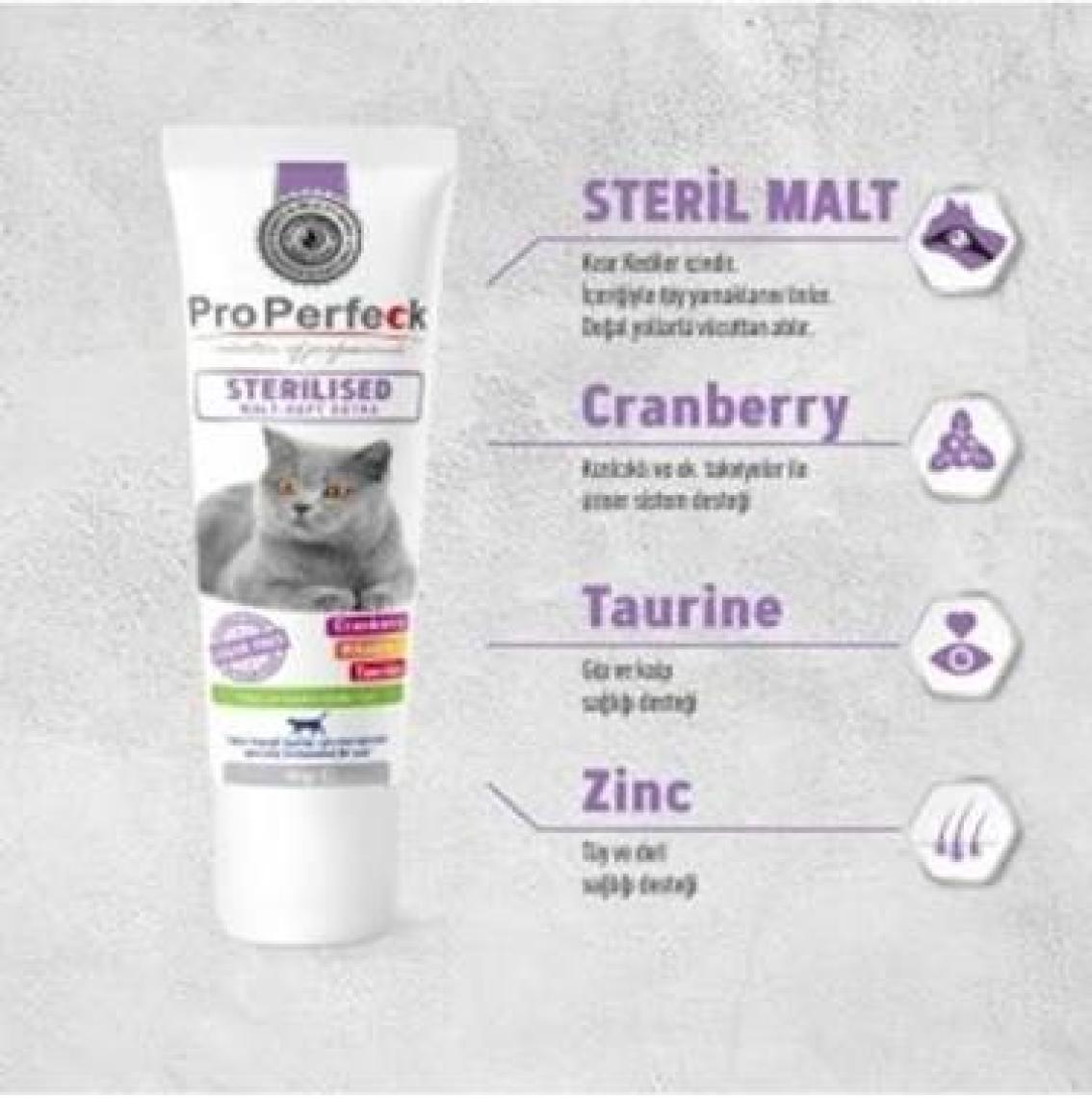 Pro Perfeck Sterilised Malt-Soft Extra Paste 100 gr (Kısırlaştırılmış Kedilere Özel Malt )