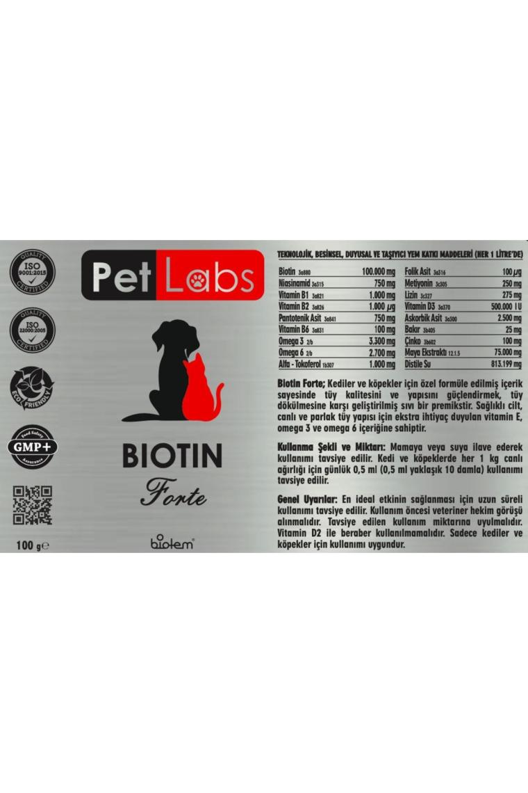 Pet Labs Biotin Forte 100 Ml. ( Kedi ve Köpekler Için Tüy Sağlığı Damlası ve Tırnak Bakımı)