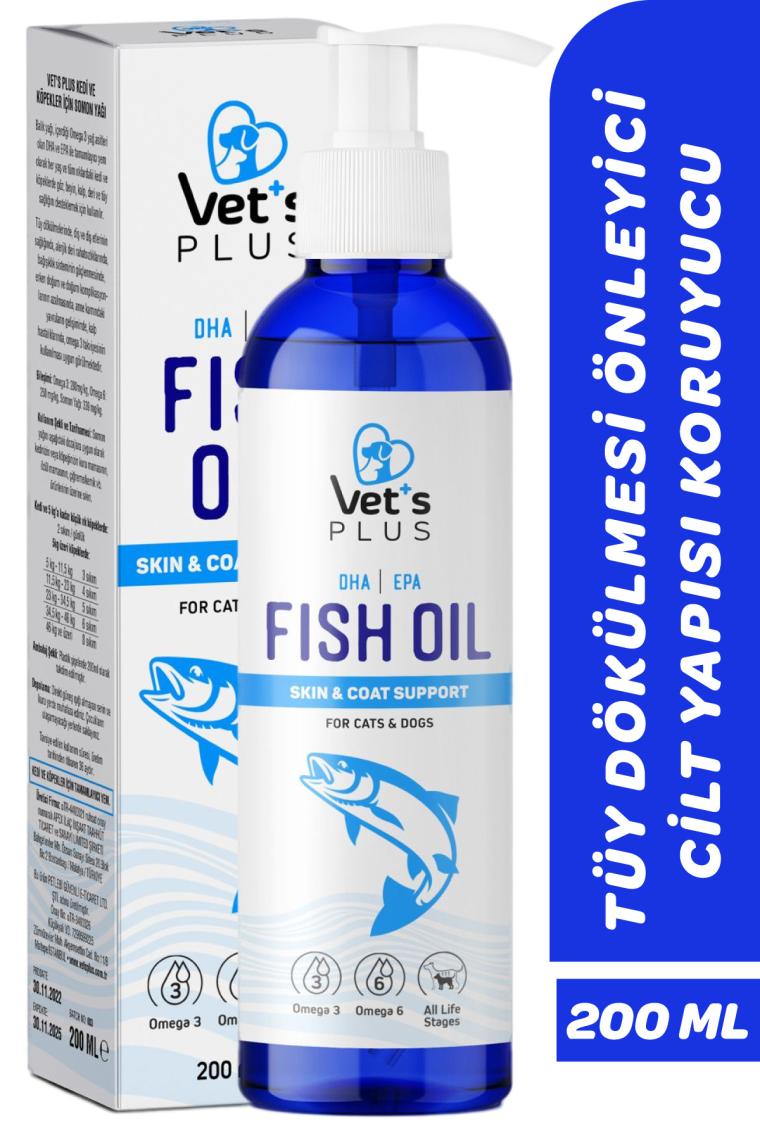 Vet's Plus Kedi ve Köpekler için Somon Balığı Yağı 200ml