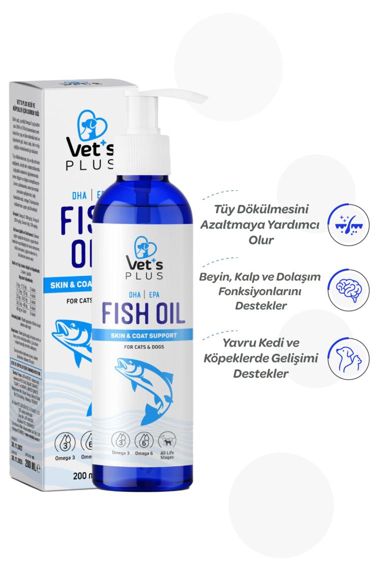Vet's Plus Kedi ve Köpekler için Somon Balığı Yağı 200ml