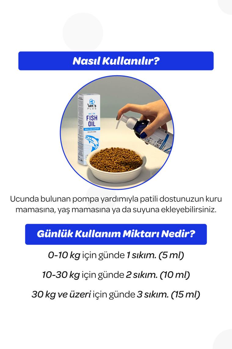 Vet's Plus Kedi ve Köpekler için Somon Balığı Yağı 200ml
