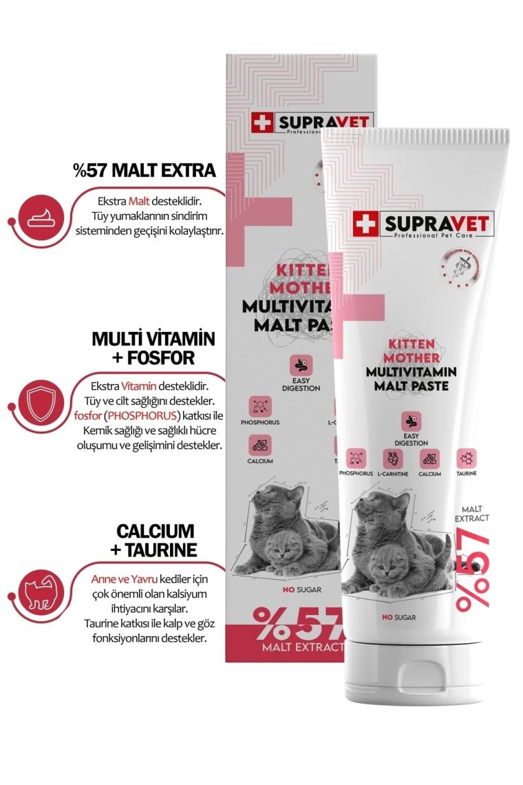 Supravet Hamile ve Yavru Kediler Için Multi Vitamin Kedi Macunu 30 gr