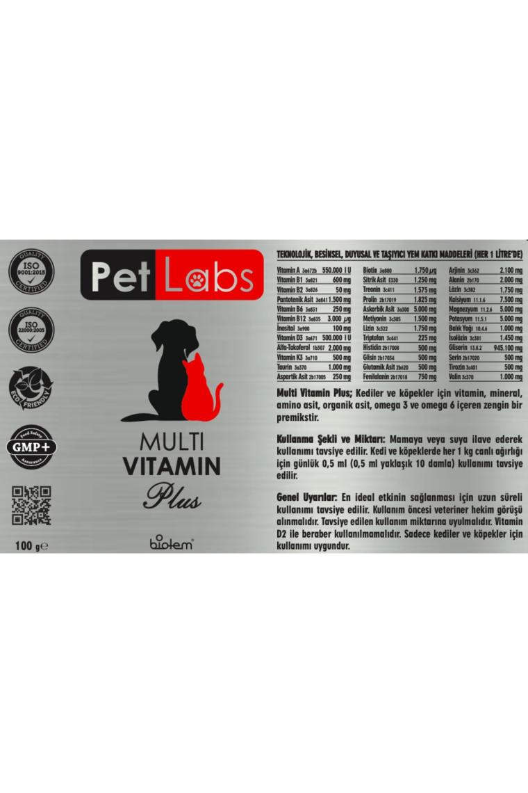 Pet Labs Multi Vitamin 100 ml Kediler ve Köpekler Için Multivitamin