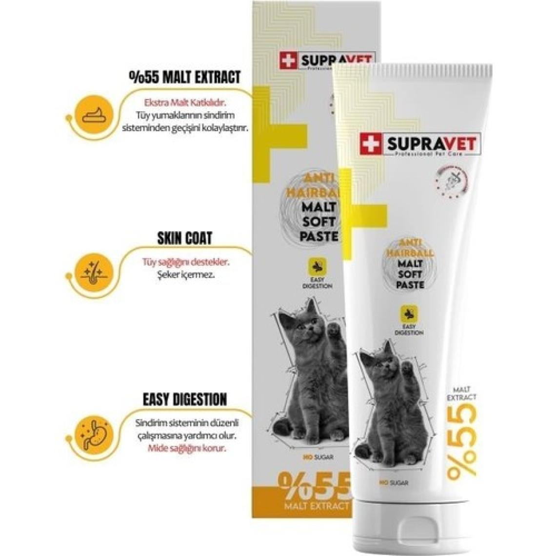 Supravet Anti-Hairball Malt Kedi Macunu 100 gr Tüy Yumağı Engelleyici ( %55 Extra Malt )