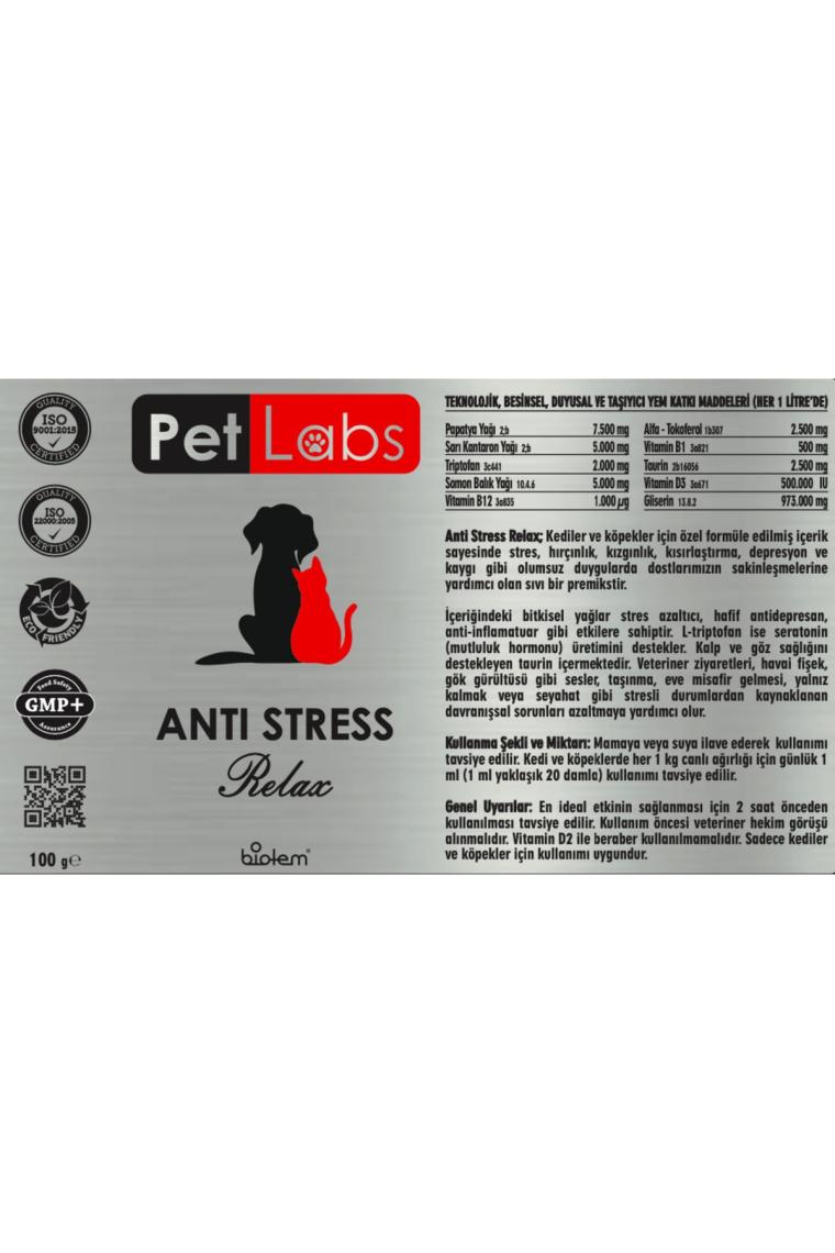 Pet Labs Anti Stress 100 Ml. ( Kediler ve Köpekler Için Sakinleştirici )