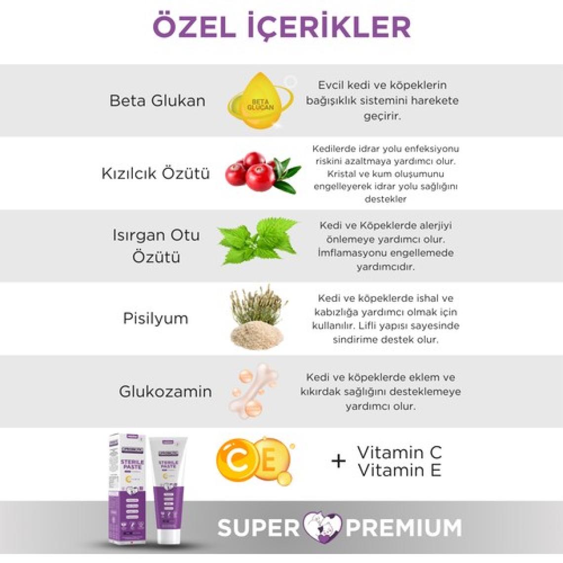Oprobiotic Sterilised Süper Premium Malt ve Vitamin Macun 100gr (Kısır Kedi Malt & Vitamin)