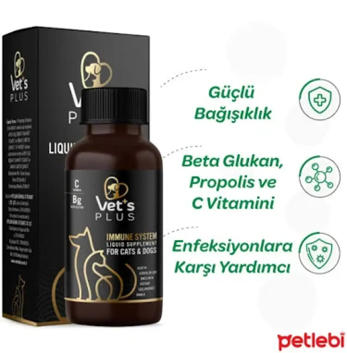 Vet's Plus Immune System Damla 50ml (Kedi ve Köpekler İçin Vücut Direnci Artırıcı)