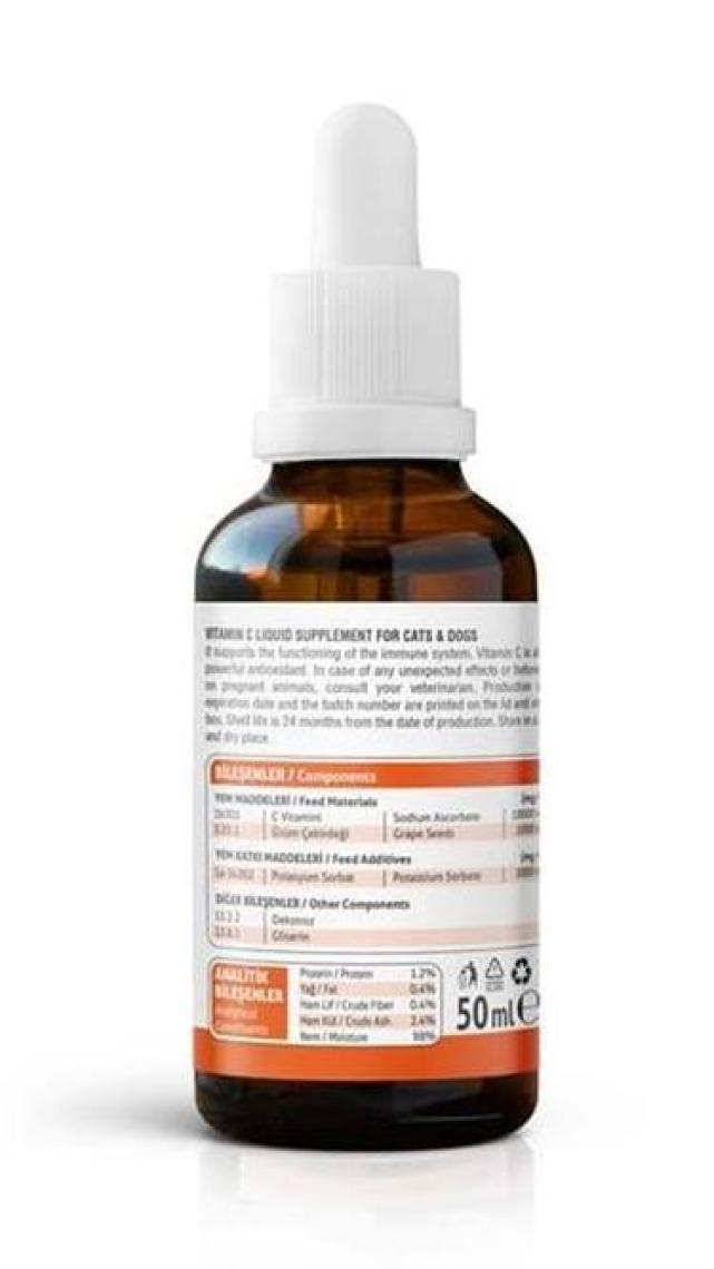 Vet's Plus Vitamin C Damla 50ml (Kedi ve Köpekler İçin)