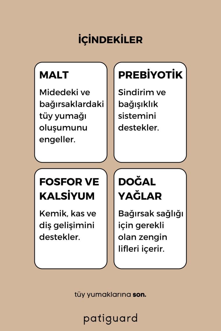 Malt Paste 100 gr Tüm Kediler Için Tüy Yumağı Önleyici Anti Hairball Kedi Malt Macun Multi Vitamin