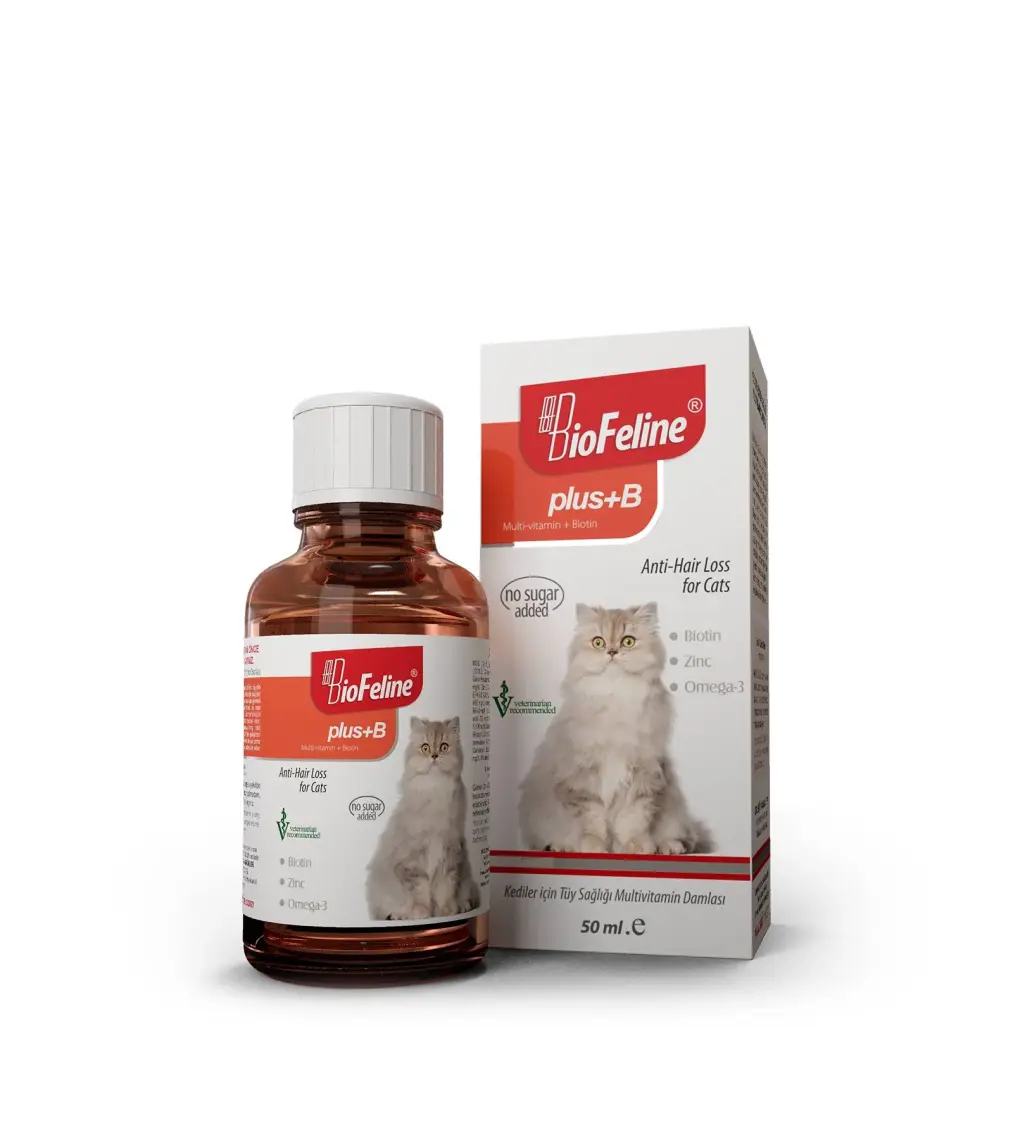 BioFeline Kediler İçin Biotinli Tüy Dökülmesini Azaltıcı Plus B Damla 50ml