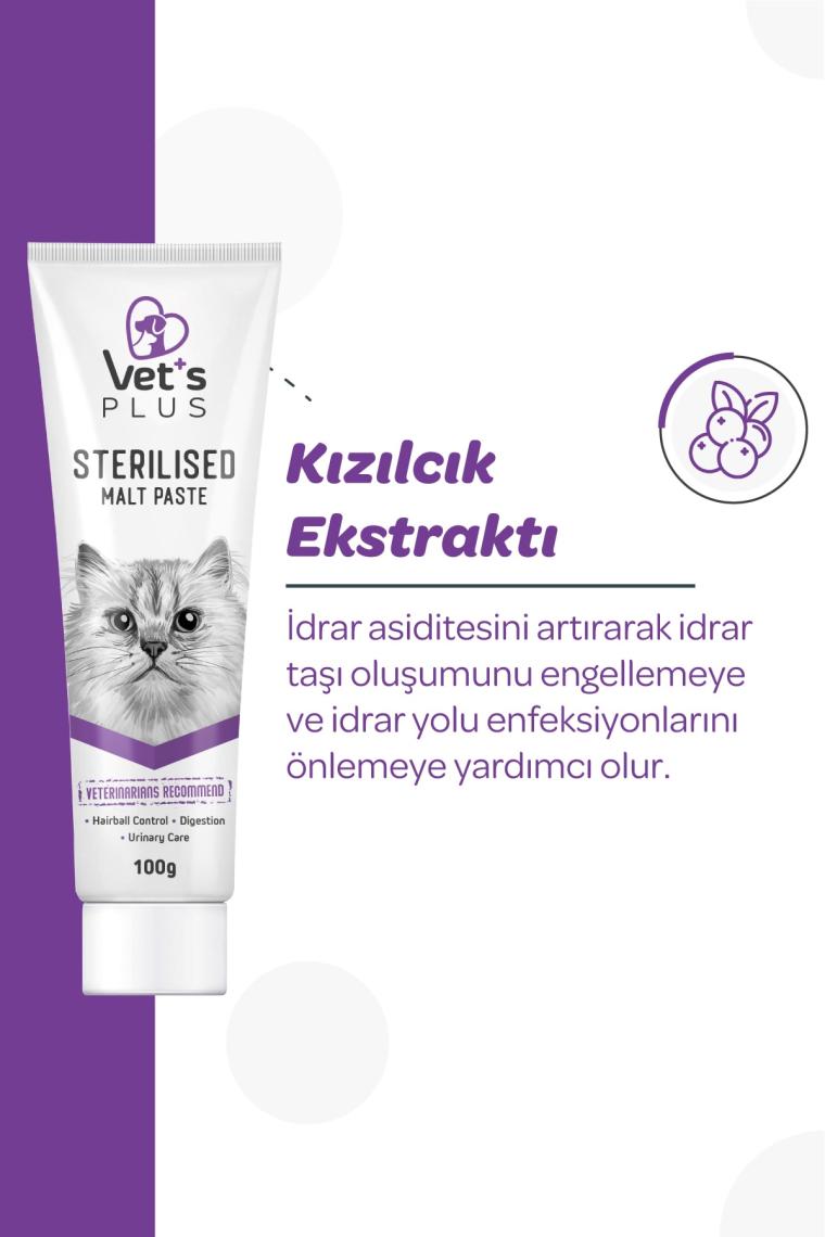 Sterilised Kısırlaştırılmış Kediler Için Malt Macun 100gr (tüy Sağlığı Destekleyici)
