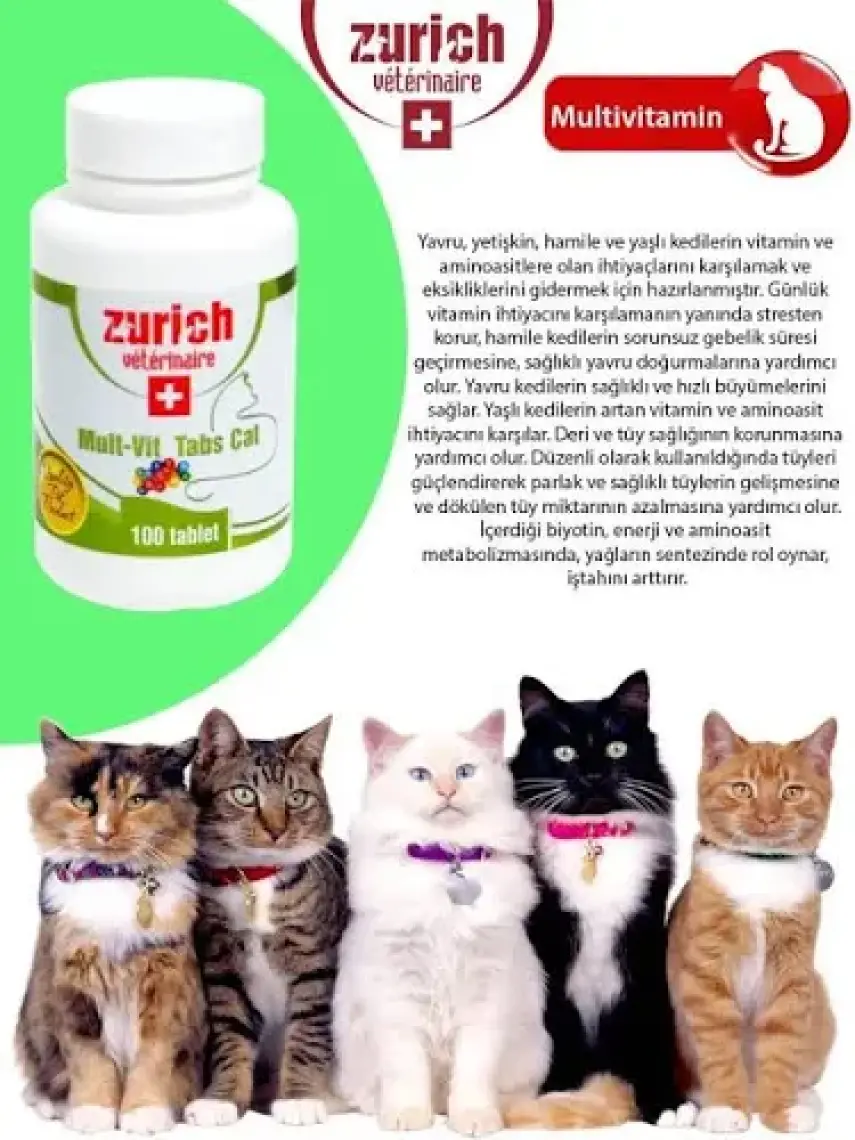 Zurich Mult-Vit Tabs Cat 100 Tablet