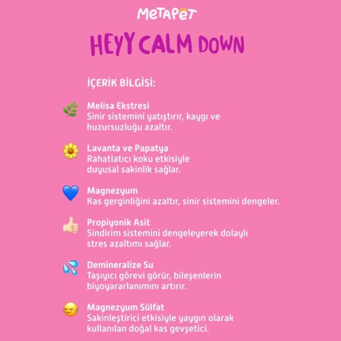 Metapet Kediler için Sakinleştirici Rahatlık Damlası, Doğal Vitaminleri, Anti Stress, Relax, Gevşeme
