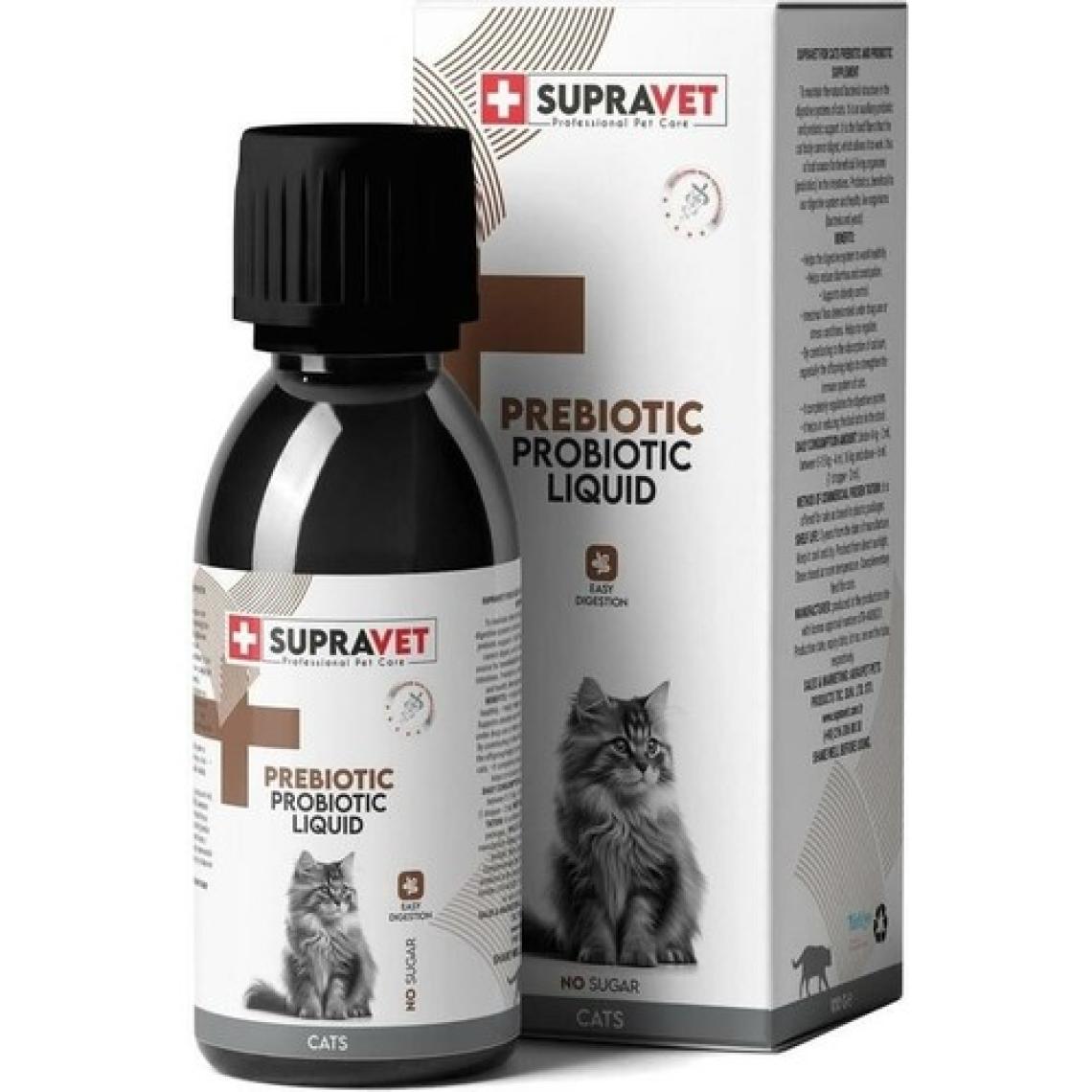 Supravet Probiyotik, Kedi Güçlendirici Sıvı Probiyotik + Prebiyotik Takviyesi 100ML