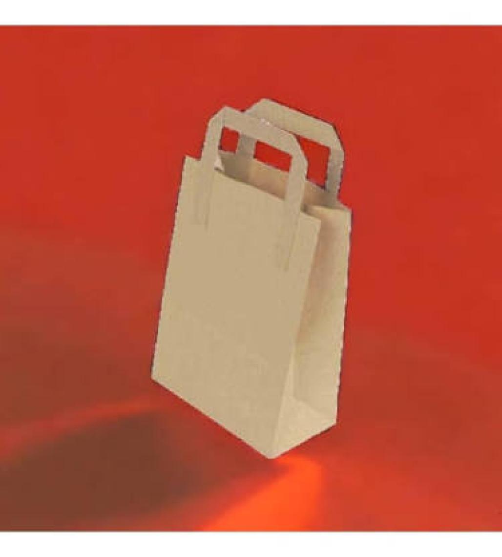 Konak Ambalaj Kraft Kağıt Çanta Düz Saplı 18X24X8 cm 10 Adetli