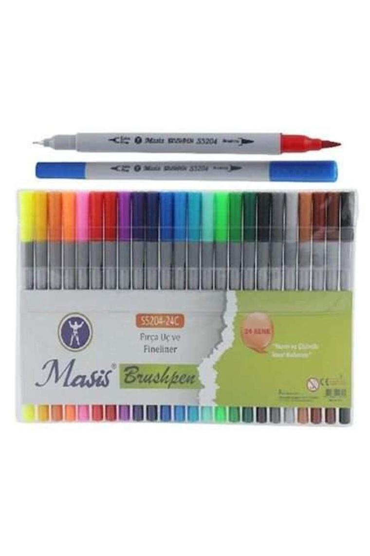Brushpen Çift Taraflı Keçeli Kalem 24 Lü