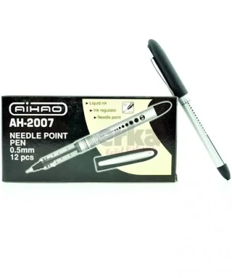 Aihao 2007A İğne Uçlu Roller Kalem Renk - Siyah