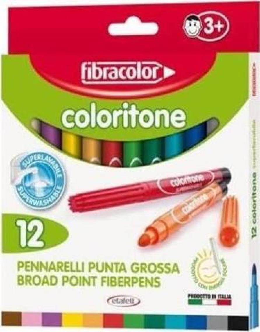 Fibracolor Coloritone 12 Renk Keçeli Kalın Kalem 19540