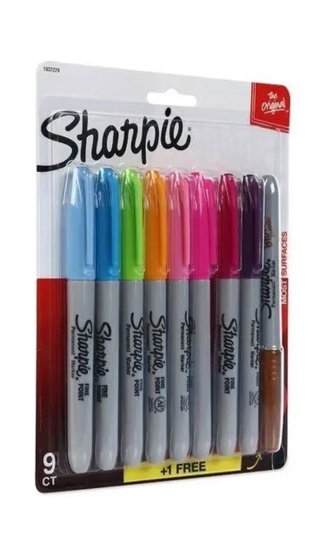 Sharpie Fine Permanent Markör Karışık Renk 8+1