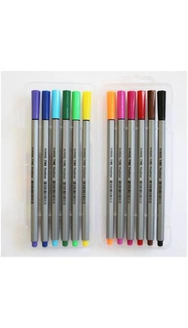 Globox 3078 School Time Fineliner Renkli Kalem 12'li