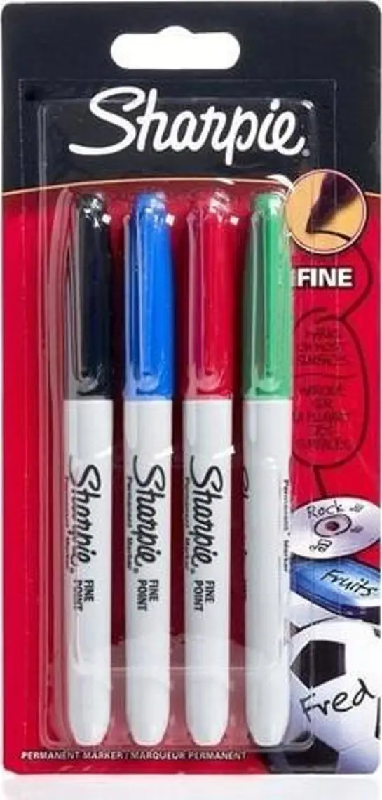 Sharpie Fine Permanent Markör Kalem Standart Renkler 4'lü