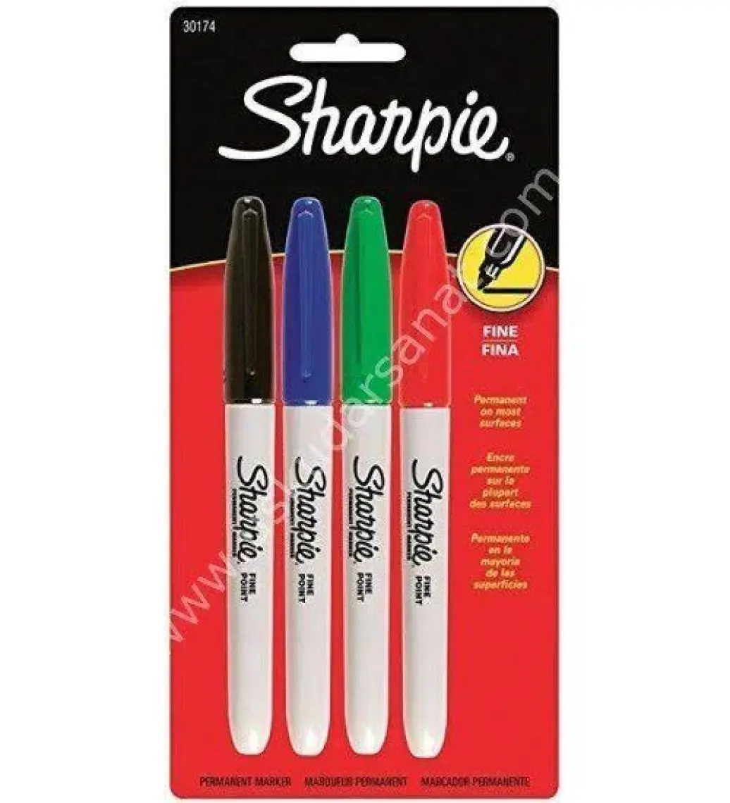 Sharpie Fine Permanent Markör Kalem Standart Renkler 4'lü