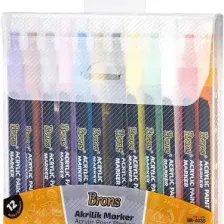 Tahtakalehobi Brons Akrilik Marker Ince Uçlu 12 Renk Set