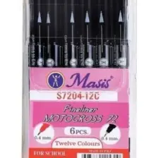 Masis 6 Lı Karışık Renk Çift Taraflı Fineliner