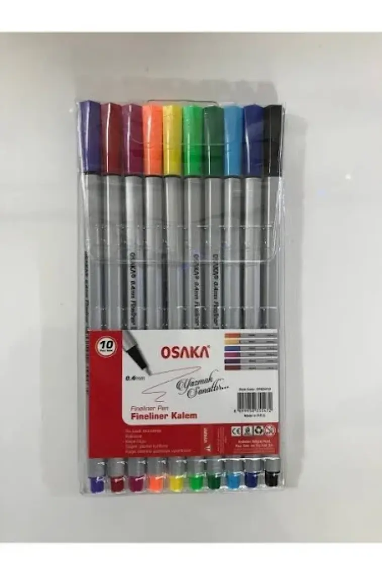 Osaka Fineliner Trio Pen Renkli Kalem Set 0.4 mm 10'lu