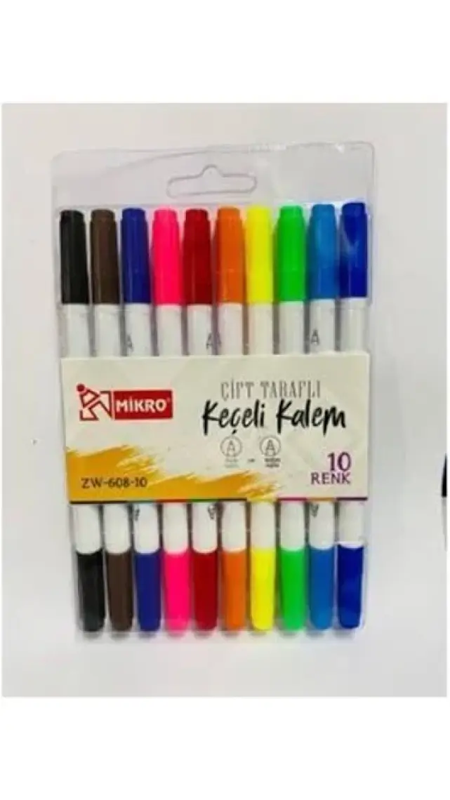 FKM Çift Taraflı Keçeli Kalem 10 Renk - Mikro