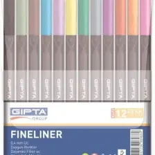Gıpta Fineliner Kalem 0,4 Mm - Pvc Blister -Üçgen-12 Renk