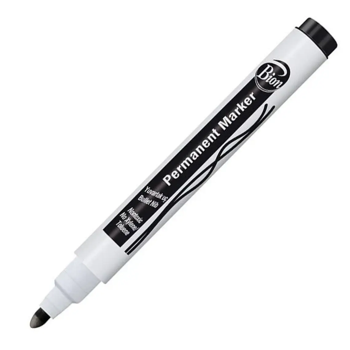 Bion Permanent Marker 9175 - Yuvarlak Uç - Siyah