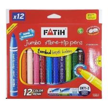 Fatih Jumbo Yıkanabilir Keçeli Boya Kalemi 12 Renk (Karton Kutu)