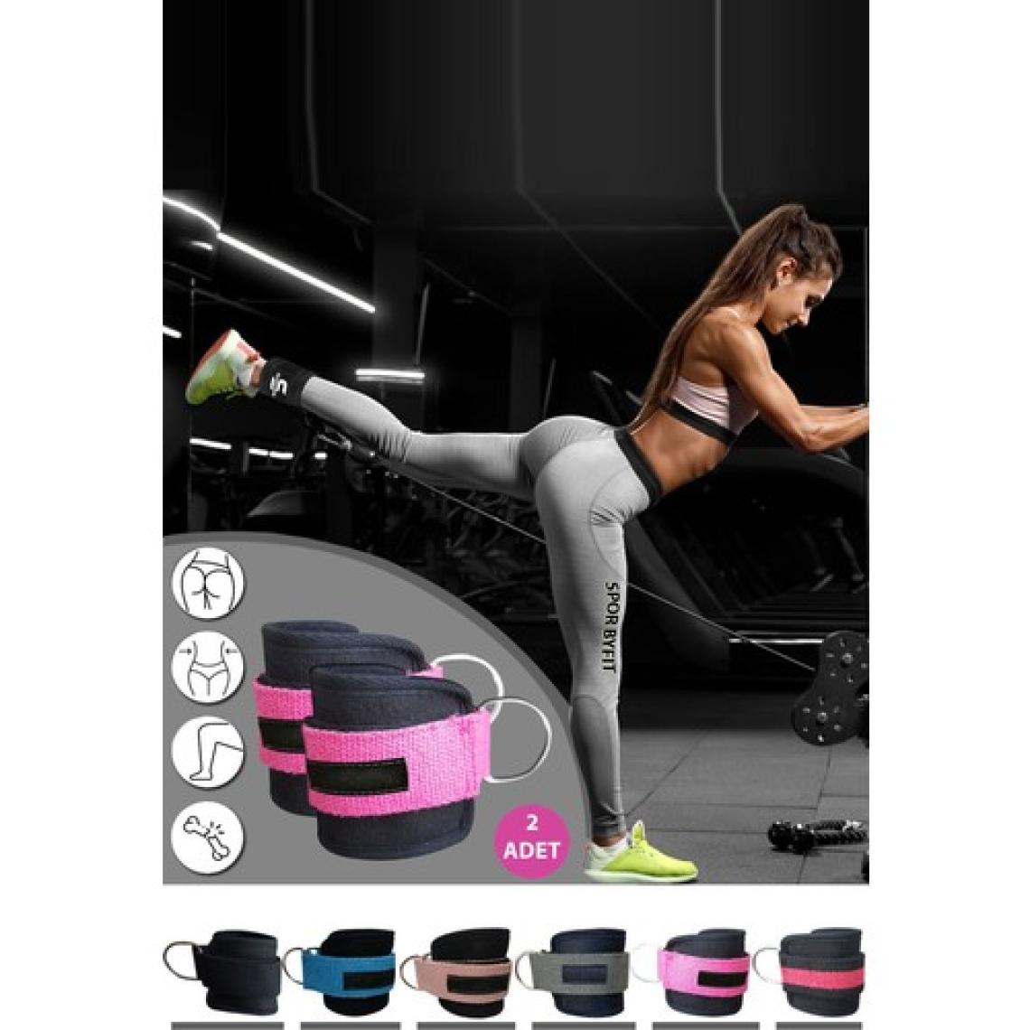 Spor Byfit Ayak Bilek Kayışı D-Ring Fitness Ağırlık Çekiş Aparatı