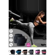 Spor Byfit Ayak Bilek Kayışı D-Ring Fitness Ağırlık Çekiş Aparatı
