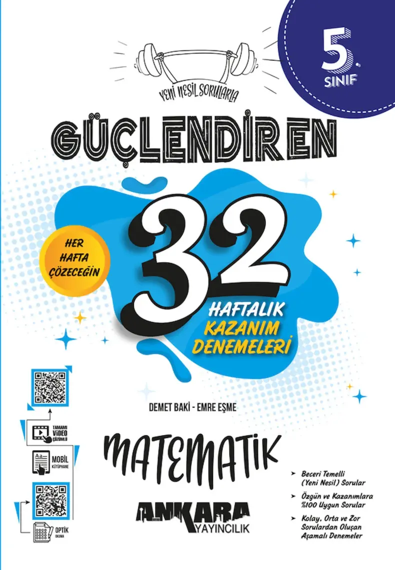Ankara Yayıncılık 5. Sınıf Güçlendiren 32 Haftalık Matematik Kaza