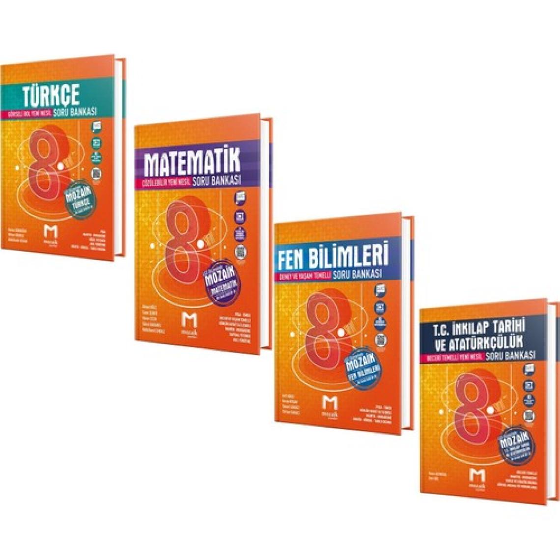 Mozaik 8. Sınıf Türkçe – Matematik – Fen Bilimleri ve T.C. İnkılap Tarihi ve Atatürkçülük Soru Bankası 4 Kitap