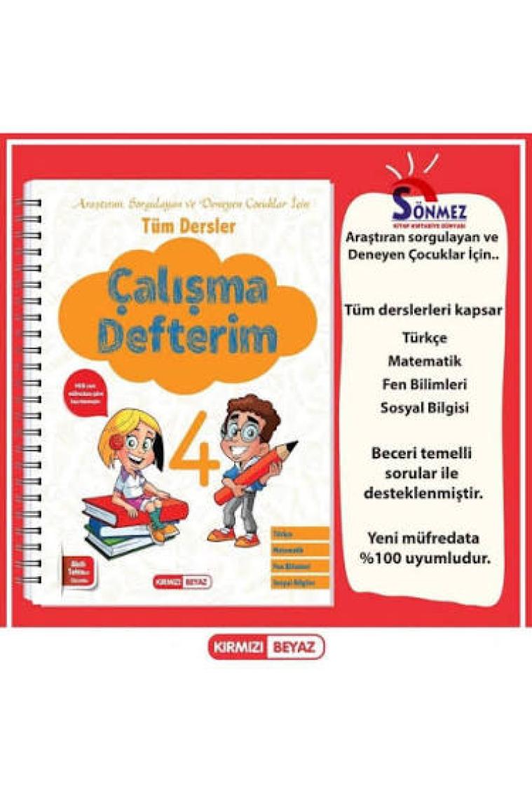 Kırmızı Beyaz Yayınlar 4 .Sınıf Çalışma Defterim