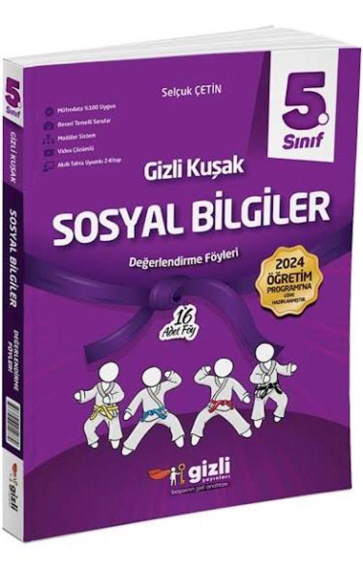 Gizli Yayınları 2025 5. Sınıf Sosyal Bilgiler Değerlendirme Föyleri Gizli Kuşak Serisi
