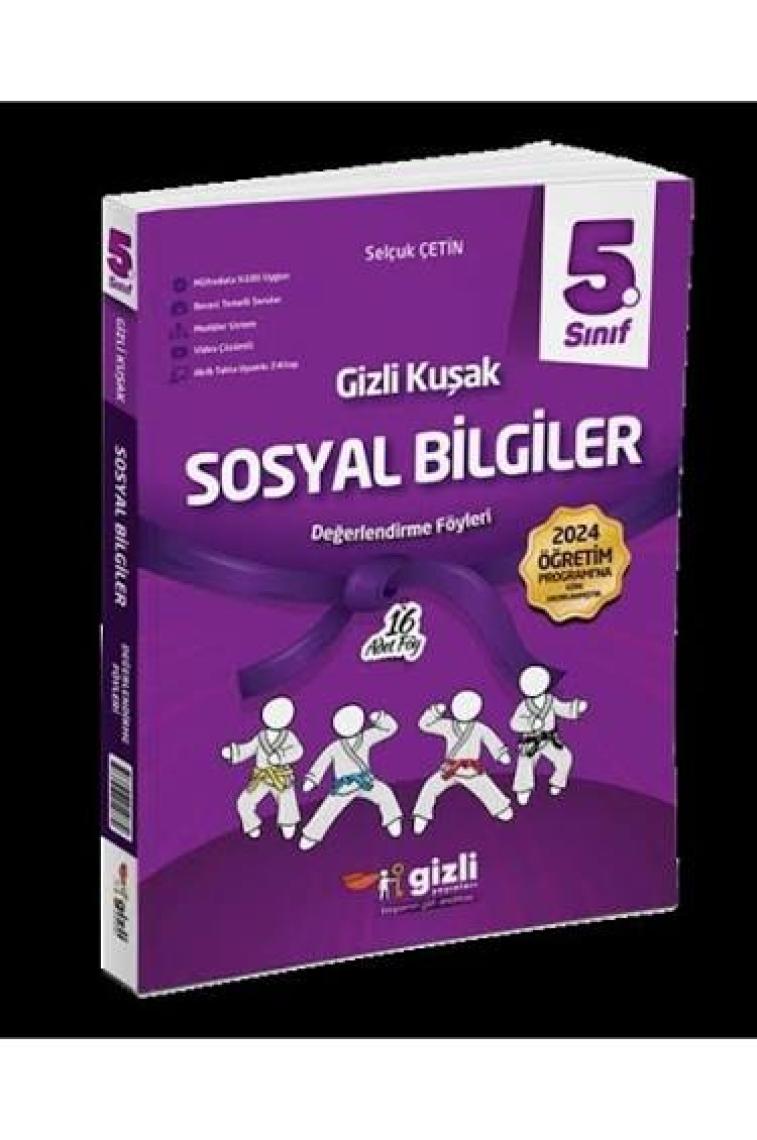 Gizli Yayınları 2025 5. Sınıf Sosyal Bilgiler Değerlendirme Föyleri Gizli Kuşak Serisi