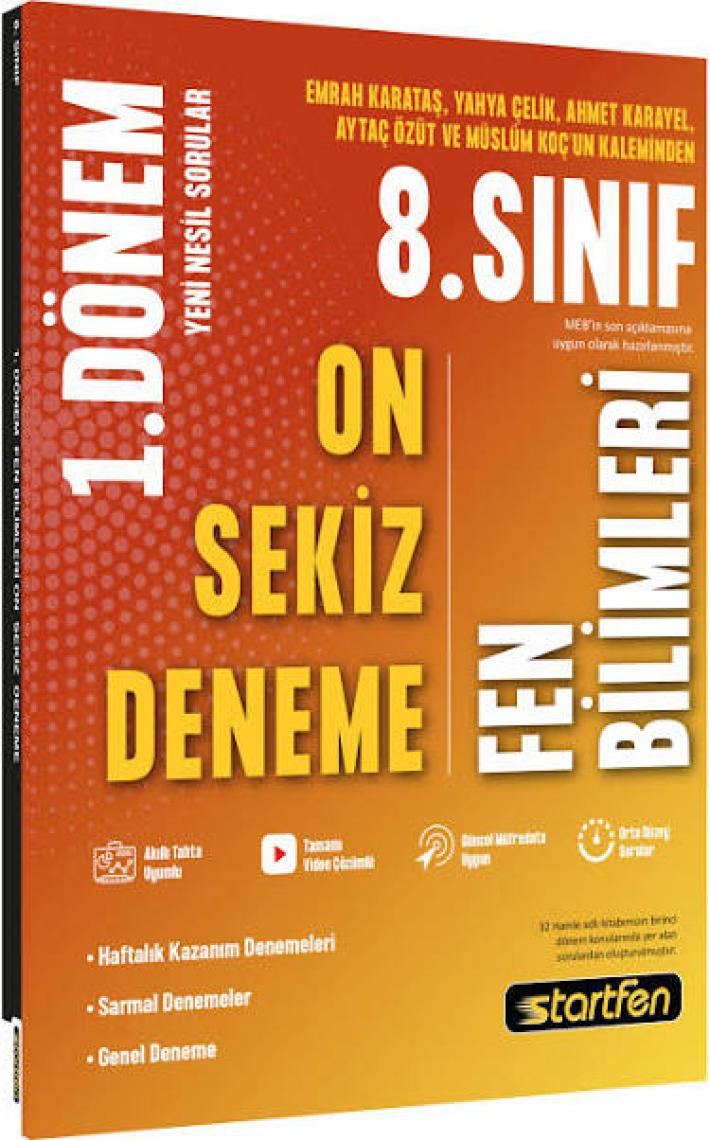 Startfen Yayınları 1. Dönem 18'li Fen Bilimleri Deneme