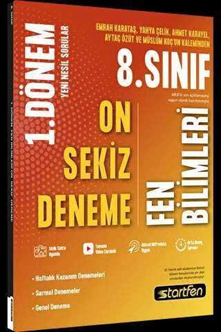 Startfen Yayınları 1. Dönem 18'li Fen Bilimleri Deneme