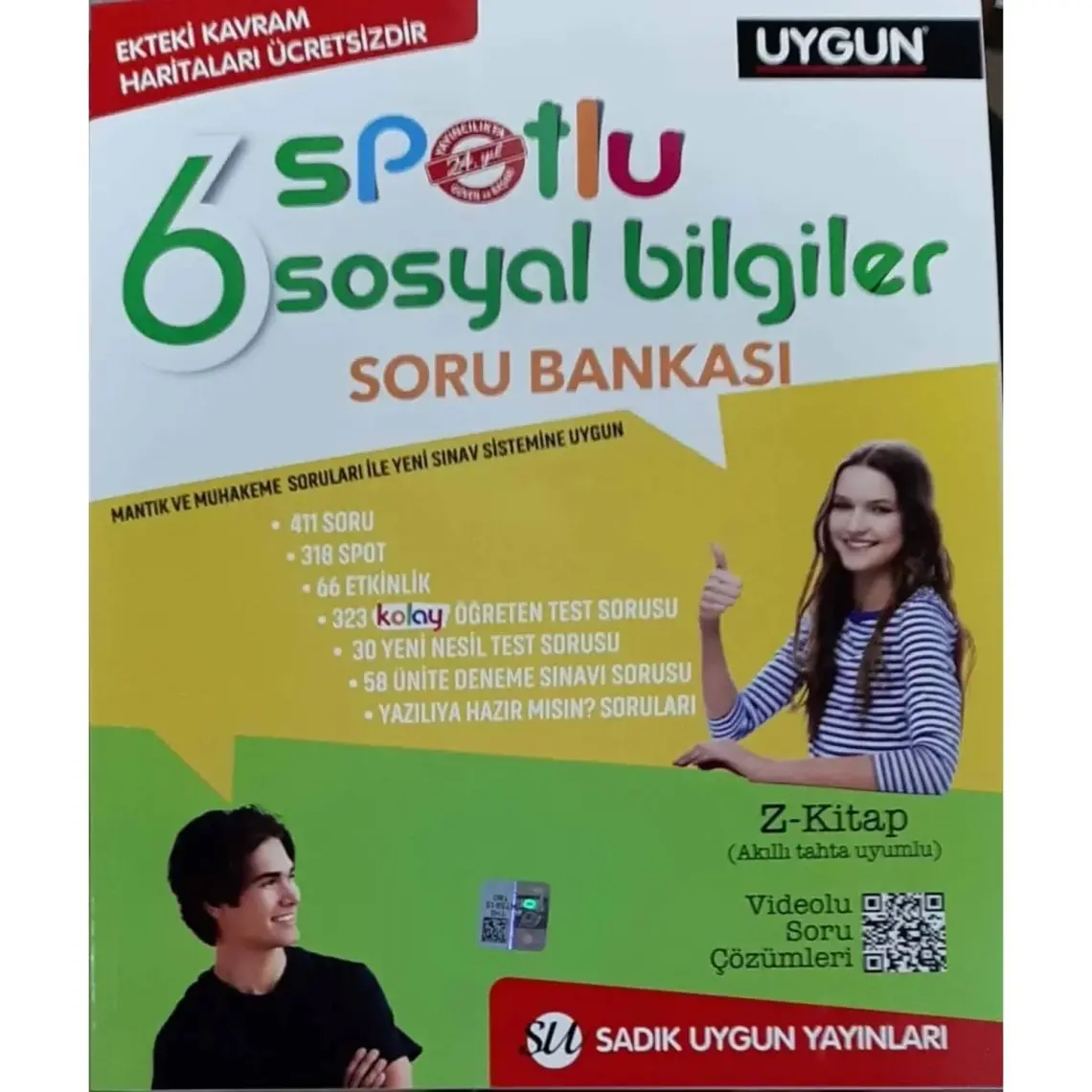 Sadık Uygun Yayınları 6. Sınıf Yeni Spotlu Sosyal Bilgiler Soru Bankası + Kavram Haritaları
