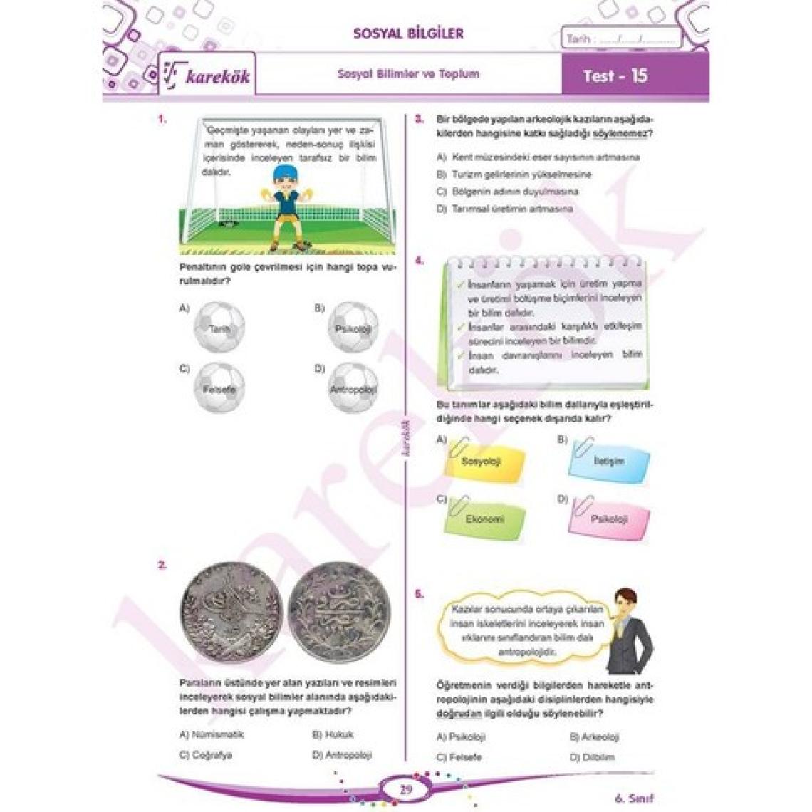 Karekök Yayıncılık 6. Sınıf Tüm Dersler Soru Bankası