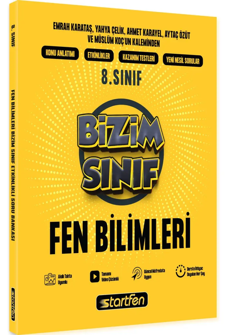 Startfen Yayınları 8. Sınıf Bizim Sınıf Fen Bilimleri Defteri