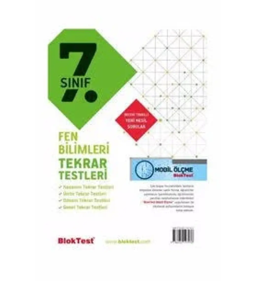 Bloktest Yayınları Tudem Yayınları 7. Sınıf Fen Bilgisi Blok Test Tekrar Testleri