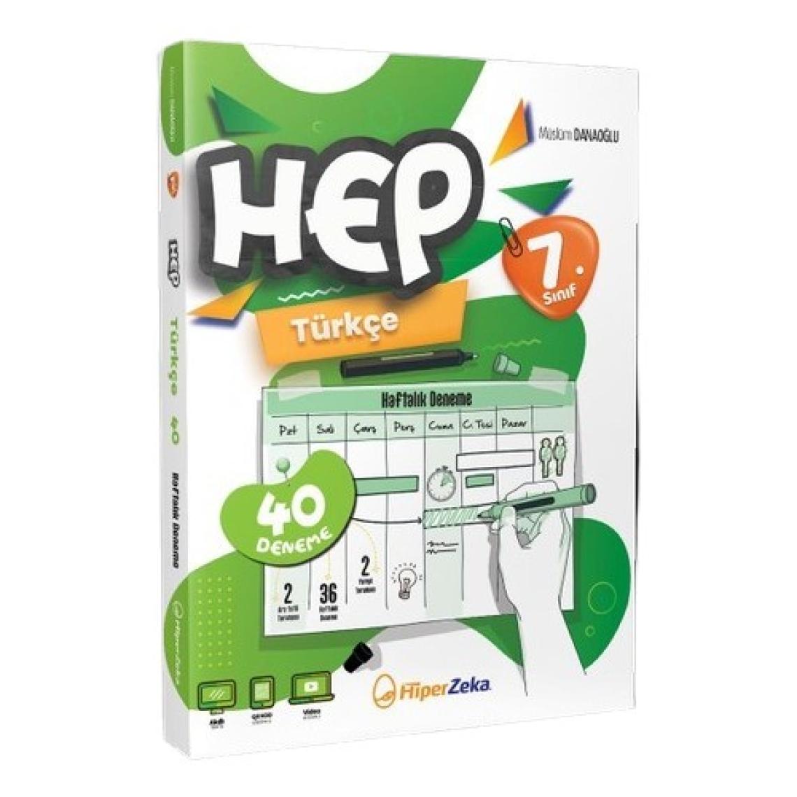 Hiper Zeka Yayınları 7. Sınıf Haftalık Hep Türkçe 40 Deneme