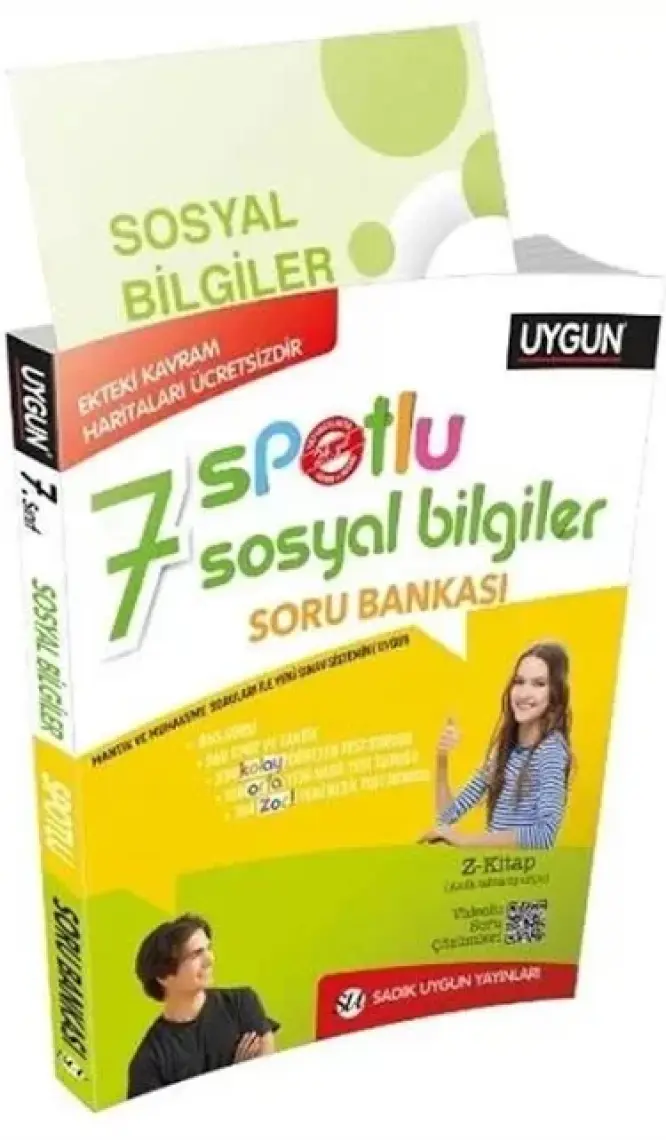 Sadık Uygun Yayınları 7. Sınıf Yeni Spotlu Sosyal Bilgiler Soru Bankası + Kavram Haritaları